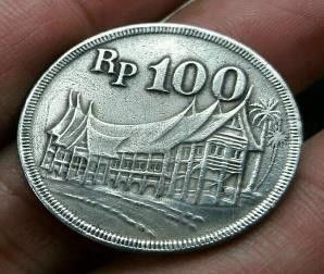uang koin uka uka 100 rupiah thn 1971 kelapa dua ( kelapa 2 ) | Shopee Indonesia